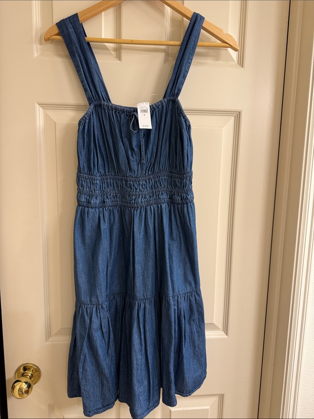 GAP Denim Blue Strapless Sundress with Wide Straps